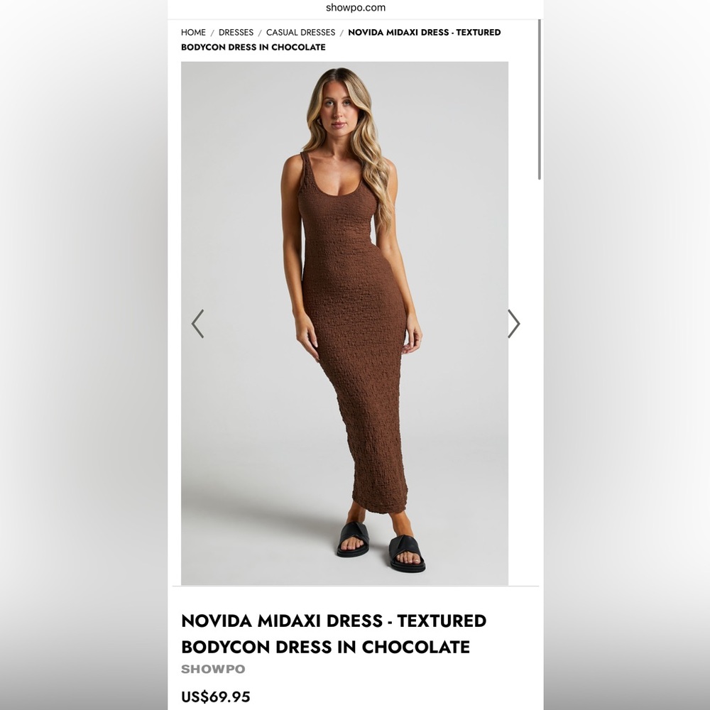 Showpo Chocolate Bodycon Dress - Never Worn